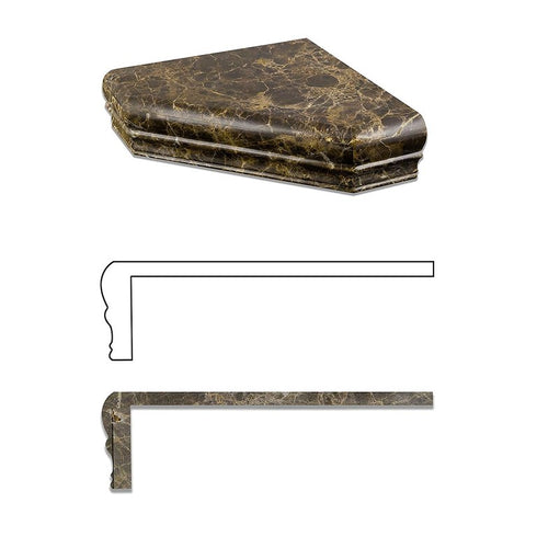 Emperador Dark Handmade Corner Shelf Accessories - Large